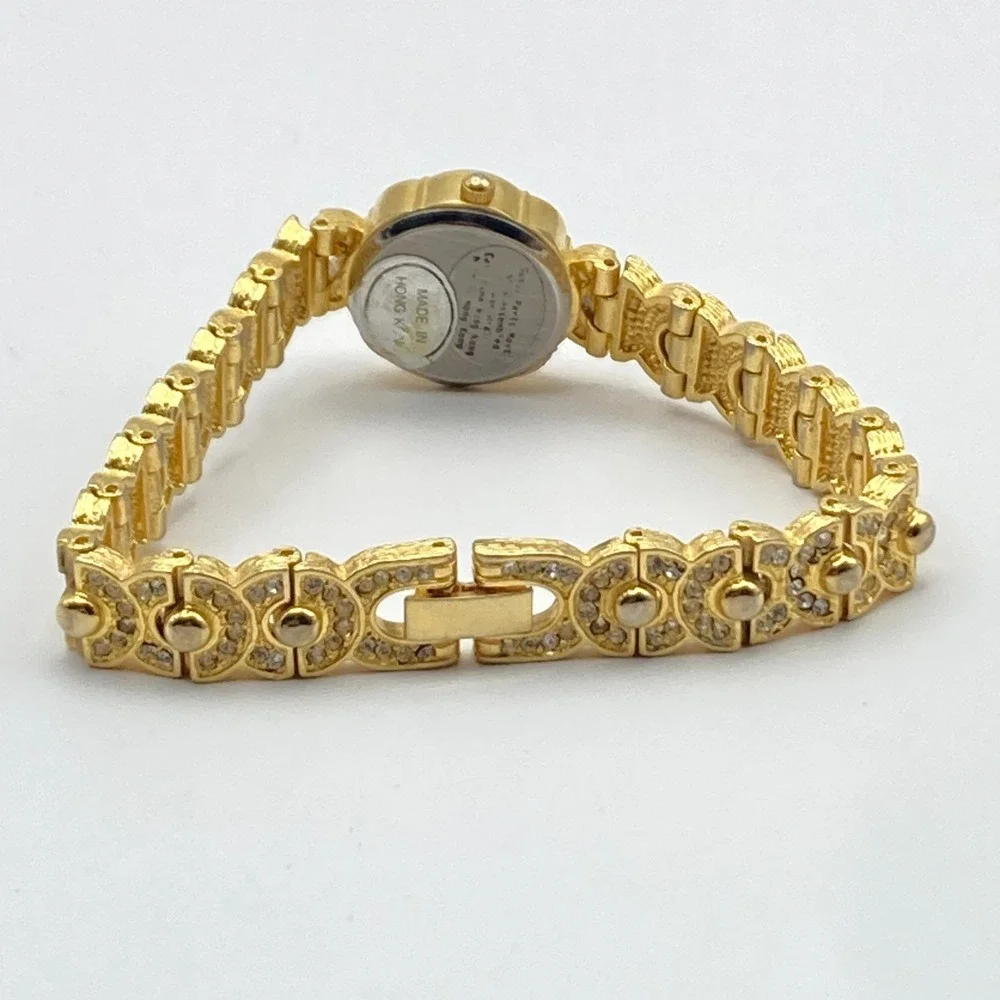 Vintage Parmex Women's Watch Gold Tone 21mm Crystal Bezel & Band New Battery 7